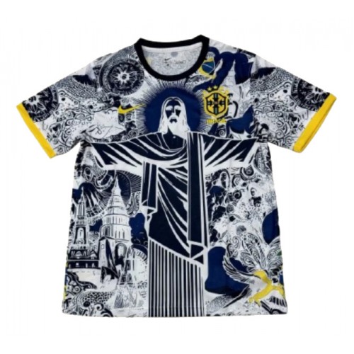 Maglia Brasile 2025 Maniche Corte Nera Speciale - Uomo Maglia Brasile 2025 Maniche Corte Nera Speciale - Uomo
