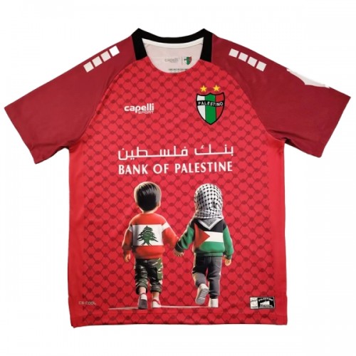 Maglia Club Deportivo Palestino 2025 Maniche Corte Rossa Speciale - Uomo Maglia Club Deportivo Palestino 2025 Maniche Corte Rossa Speciale - Uomo