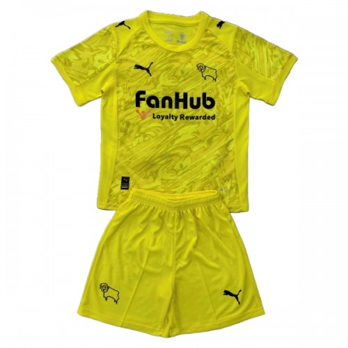 Divisa Portiere Derby County 2025-26 Maniche Corte Gialla - Bambino Divisa Portiere Derby County 2025-26 Maniche Corte Gialla - Bambino