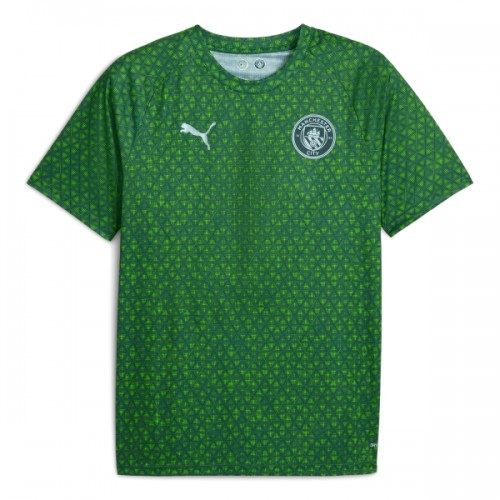 Maglia Manchester City Pre-Match 2025-26 Maniche Corte Verde - Uomo Maglia Manchester City Pre-Match 2025-26 Maniche Corte Verde - Uomo