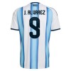 Divisa Argentina J. Alvarez 9 Primo Mondiali 2026 Maniche Corte - Bambino