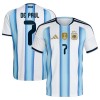Maglia Argentina De Paul 7 Primo Mondiali 2026 Maniche Corte - Uomo