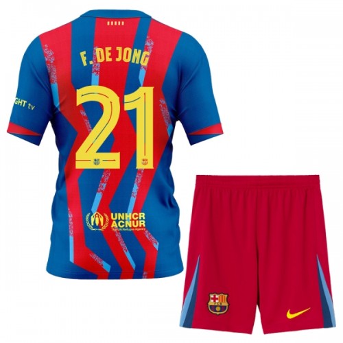 Divisa Barcellona F. De Jong 21 Quarto 2025-26 Maniche Corte - Bambino Divisa Barcellona F. De Jong 21 Quarto 2025-26 Maniche Corte - Bambino