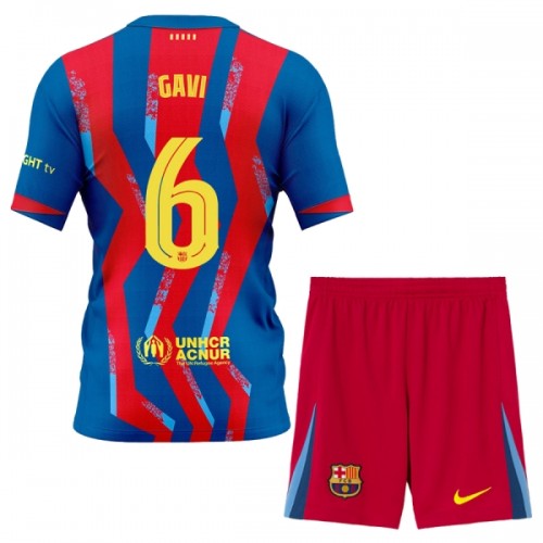 Divisa Barcellona Gavi 6 Quarto 2025-26 Maniche Corte - Bambino Divisa Barcellona Gavi 6 Quarto 2025-26 Maniche Corte - Bambino