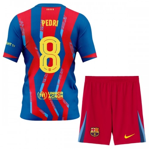 Divisa Barcellona Pedri 8 Quarto 2025-26 Maniche Corte - Bambino Divisa Barcellona Pedri 8 Quarto 2025-26 Maniche Corte - Bambino