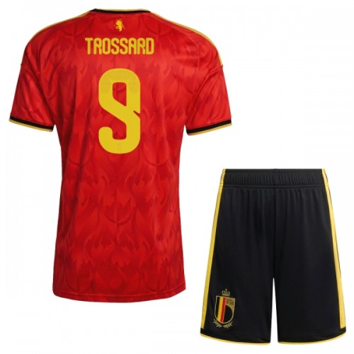 Divisa Belgio Trossard 9 Primo Mondiali 2026 Maniche Corte - Bambino Divisa Belgio Trossard 9 Primo Mondiali 2026 Maniche Corte - Bambino