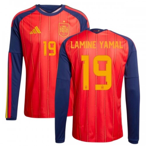 Maglia Spagna Lamine Yamal 19 Primo Mondiali 2026 Maniche Lunghe - Uomo Maglia Spagna Lamine Yamal 19 Primo Mondiali 2026 Maniche Lunghe - Uomo