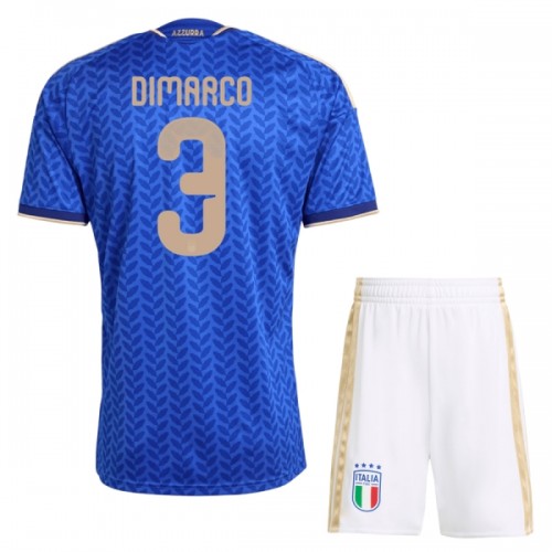 Divisa Italia Dimarco 3 Primo Mondiali 2026 Maniche Corte - Bambino Divisa Italia Dimarco 3 Primo Mondiali 2026 Maniche Corte - Bambino