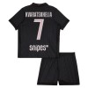 Divisa Paris Saint Germain Kvaratskhelia 7 Quarto Jordan 2025-26 Maniche Corte - Bambino
