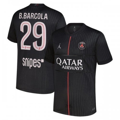 Maglia Paris Saint Germain B. Barcola 29 Quarto Jordan 2025-26 Maniche Corte - Uomo Maglia Paris Saint Germain B. Barcola 29 Quarto Jordan 2025-26 Maniche Corte - Uomo