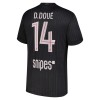Maglia Paris Saint Germain D. Doue 14 Quarto Jordan 2025-26 Maniche Corte - Uomo
