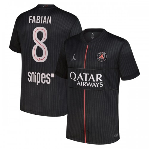 Maglia Paris Saint Germain Fabian 8 Quarto Jordan 2025-26 Maniche Corte - Uomo Maglia Paris Saint Germain Fabian 8 Quarto Jordan 2025-26 Maniche Corte - Uomo