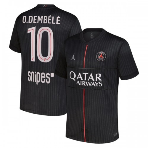 Maglia Paris Saint Germain O. Dembele 10 Quarto Jordan 2025-26 Maniche Corte - Uomo Maglia Paris Saint Germain O. Dembele 10 Quarto Jordan 2025-26 Maniche Corte - Uomo