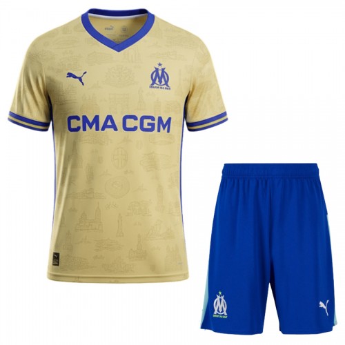 Divisa Olympique de Marseille Quarto 2025-26 Maniche Corte - Bambino Divisa Olympique de Marseille Quarto 2025-26 Maniche Corte - Bambino
