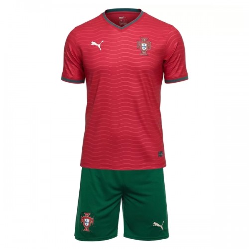 Divisa Portogallo Primo Mondiali 2026 Maniche Corte - Bambino Divisa Portogallo Primo Mondiali 2026 Maniche Corte - Bambino