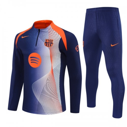 Barcellona Felpe da Allenamento Quarto-Zip 2025-26 Blu - Uomo Barcellona Felpe da Allenamento Quarto-Zip 2025-26 Blu - Uomo