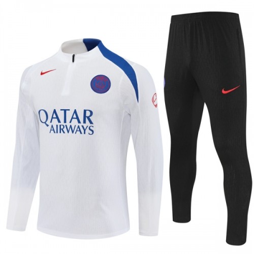 Paris Saint Germain Felpe da Allenamento Quarto-Zip 2025-26 Bianca - Uomo Paris Saint Germain Felpe da Allenamento Quarto-Zip 2025-26 Bianca - Uomo