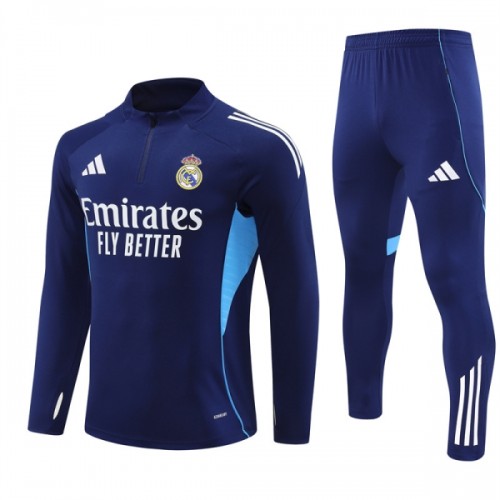 Real Madrid Felpe da Allenamento Quarto-Zip 2025-26 Navy - Uomo Real Madrid Felpe da Allenamento Quarto-Zip 2025-26 Navy - Uomo