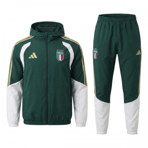 Italia Felpe con Cappuccio da Allenamento 2026-27 Verde - Uomo Italia Felpe con Cappuccio da Allenamento 2026-27 Verde - Uomo