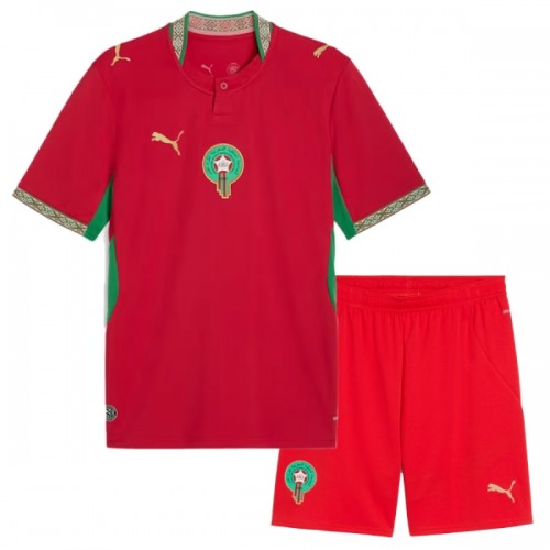 Divisa Marocco Primo Mondiali 2026 Maniche Corte - Bambino Divisa Marocco Primo Mondiali 2026 Maniche Corte - Bambino