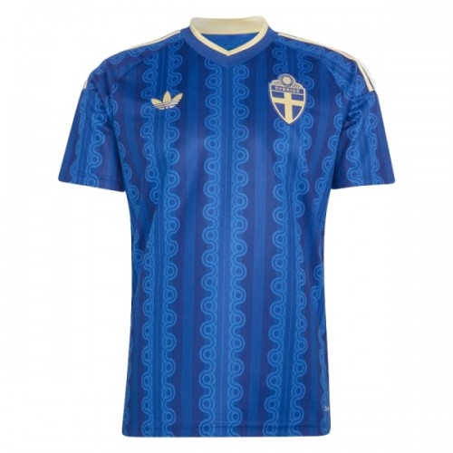 Maglia Svezia Secondo Mondiali 2026 Maniche Corte - Uomo Maglia Svezia Secondo Mondiali 2026 Maniche Corte - Uomo