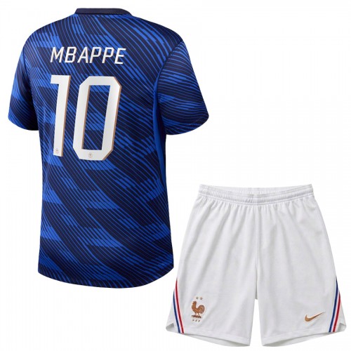 Divisa Francia Mbappé 10 Primo Mondiali 2026 Maniche Corte - Bambino Divisa Francia Mbappé 10 Primo Mondiali 2026 Maniche Corte - Bambino