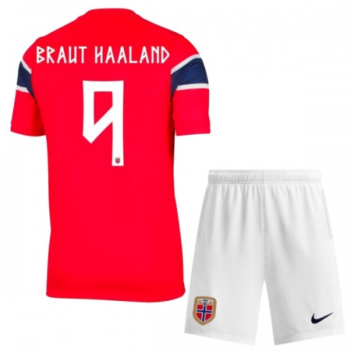 Divisa Norvegia Haaland 9 Primo Mondiali 2026 Maniche Corte - Bambino Divisa Norvegia Haaland 9 Primo Mondiali 2026 Maniche Corte - Bambino
