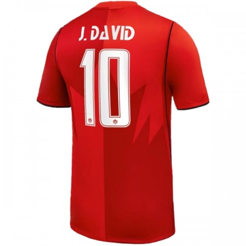 Maglia Canada J. David 10 Primo Mondiali 2026 Maniche Corte - Uomo Maglia Canada J. David 10 Primo Mondiali 2026 Maniche Corte - Uomo