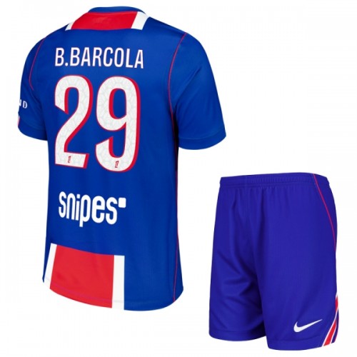 Divisa Paris Saint Germain Bradley Barcola 29 Primo 2026-27 Maniche Corte - Bambino Divisa Paris Saint Germain Bradley Barcola 29 Primo 2026-27 Maniche Corte - Bambino