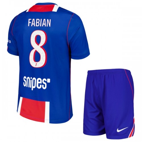 Divisa Paris Saint Germain Fabian 8 Primo 2026-27 Maniche Corte - Bambino Divisa Paris Saint Germain Fabian 8 Primo 2026-27 Maniche Corte - Bambino