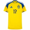 Maglia Svezia Gyokeres 17 Primo Mondiali 2026 Maniche Corte - Uomo