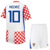 Divisa Croazia Modrić 10 Primo Mondiali 2026 Maniche Corte - Bambino