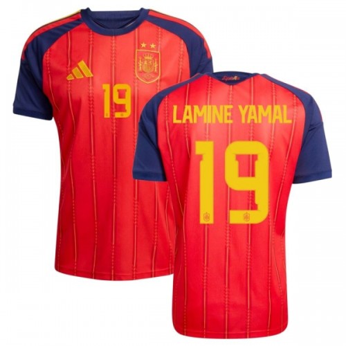Maglia Spagna 2 Stars Lamine Yamal 19 Primo Mondiali 2026 Maniche Corte - Uomo Maglia Spagna 2 Stars Lamine Yamal 19 Primo Mondiali 2026 Maniche Corte - Uomo