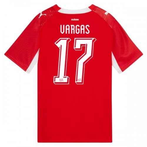 Maglia Svizzera Vargas 17 Primo Mondiali 2026 Maniche Corte - Uomo Maglia Svizzera Vargas 17 Primo Mondiali 2026 Maniche Corte - Uomo
