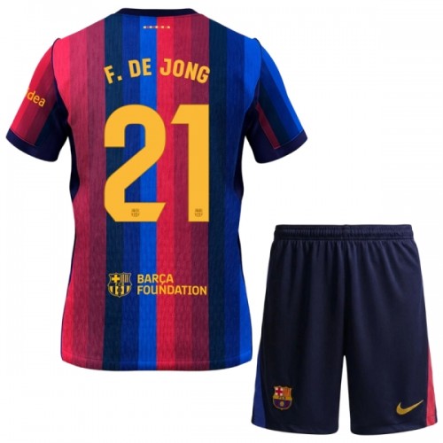 Divisa Barcellona F. De Jong 21 Primo 2026-27 Maniche Corte - Bambino Divisa Barcellona F. De Jong 21 Primo 2026-27 Maniche Corte - Bambino