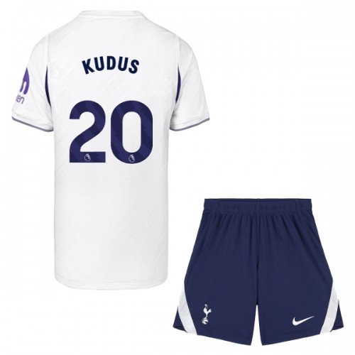 Divisa Tottenham Hotspur Kudus 20 Primo 2026-27 Maniche Corte - Bambino Divisa Tottenham Hotspur Kudus 20 Primo 2026-27 Maniche Corte - Bambino