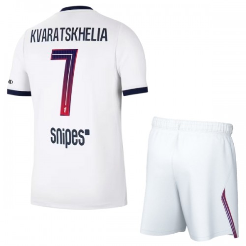 Divisa Paris Saint Germain Kvaratskhelia 7 Secondo 2026-27 Maniche Corte - Bambino Divisa Paris Saint Germain Kvaratskhelia 7 Secondo 2026-27 Maniche Corte - Bambino