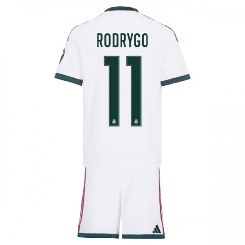 Divisa Real Madrid Rodrygo 11 Primo 2026-27 Maniche Corte - Bambino Divisa Real Madrid Rodrygo 11 Primo 2026-27 Maniche Corte - Bambino