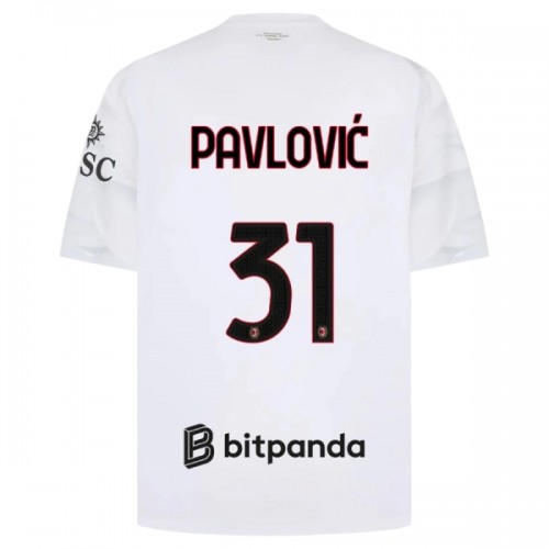 Maglia AC Milan Pavlovic 31 Secondo 2026-27 Maniche Corte - Uomo Maglia AC Milan Pavlovic 31 Secondo 2026-27 Maniche Corte - Uomo