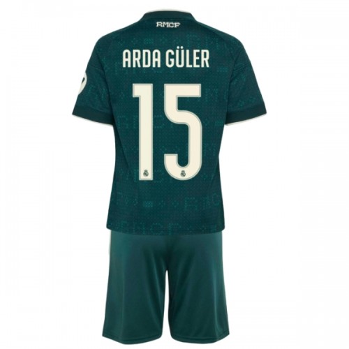 Divisa Real Madrid Arda Guler 15 Secondo 2026-27 Maniche Corte - Bambino Divisa Real Madrid Arda Guler 15 Secondo 2026-27 Maniche Corte - Bambino