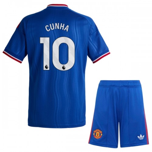 Divisa Manchester United Cunha 10 Secondo 2026-27 Maniche Corte - Bambino Divisa Manchester United Cunha 10 Secondo 2026-27 Maniche Corte - Bambino