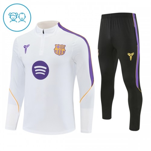Barcellona Felpe da Allenamento Quarto-Zip 2026-27 Bianca - Bambino Barcellona Felpe da Allenamento Quarto-Zip 2026-27 Bianca - Bambino
