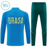 Brasile Felpe da Allenamento Quarto-Zip 2026-27 Blu - Bambino