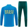 Brasile Felpe da Allenamento Quarto-Zip 2026-27 Blu - Uomo