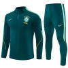 Brasile Felpe da Allenamento Quarto-Zip 2026-27 Verde - Uomo