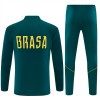 Brasile Felpe da Allenamento Quarto-Zip 2026-27 Verde - Uomo