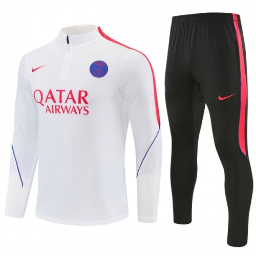 Paris Saint Germain Felpe da Allenamento Quarto-Zip 2026-27 Bianca - Uomo Paris Saint Germain Felpe da Allenamento Quarto-Zip 2026-27 Bianca - Uomo