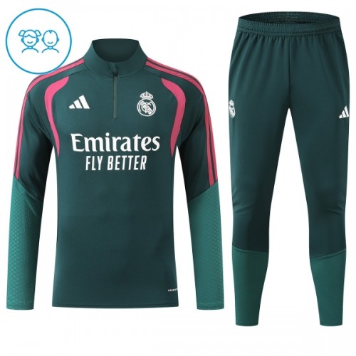 Real Madrid Felpe da Allenamento Quarto-Zip 2026-27 Verde - Bambino Real Madrid Felpe da Allenamento Quarto-Zip 2026-27 Verde - Bambino